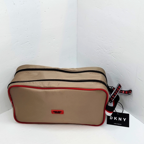 DKNY TOILETRY TRAVEL BAG, TOFFEE - Picture 2 of 12